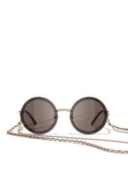 CHANEL Round Sunglasses CH4245 Pale Gold/Brown - view 2, Pale Gold/Brown