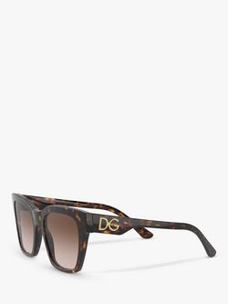 Dolce & Gabbana DG4384 Women's Square Sunglasses - view 2, Havana/Brown Gradient