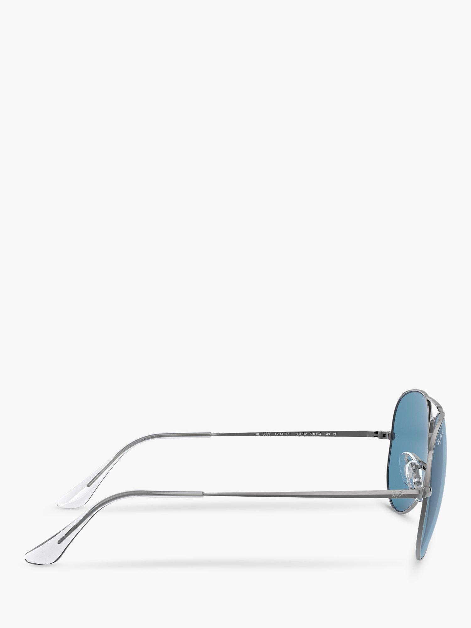 Product image 10 of 11, which shows Ray-Ban RB3689 Unisex Polarised Aviator Sunglasses, Gunmetal