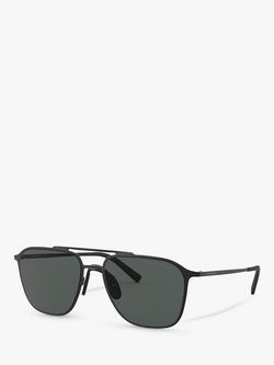 Giorgio Armani AR6110 Men's Square Sunglasses, Matte Black/Grey
