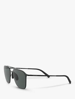 Giorgio Armani AR6110 Men's Square Sunglasses - view 2, Matte Black/Grey