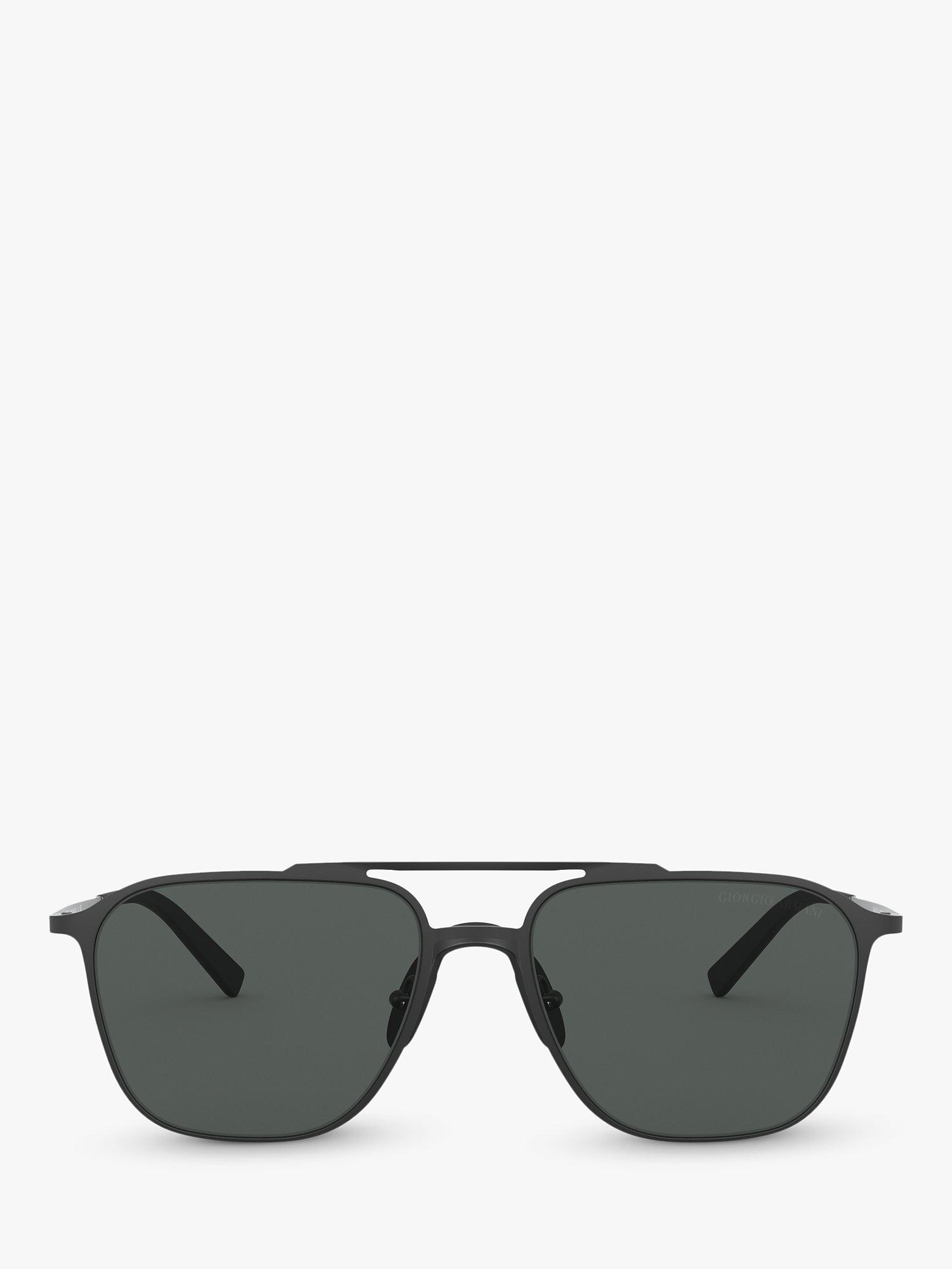 Product image 3 of 11, which shows Giorgio Armani AR6110 Men's Square Sunglasses, Matte Black/Grey