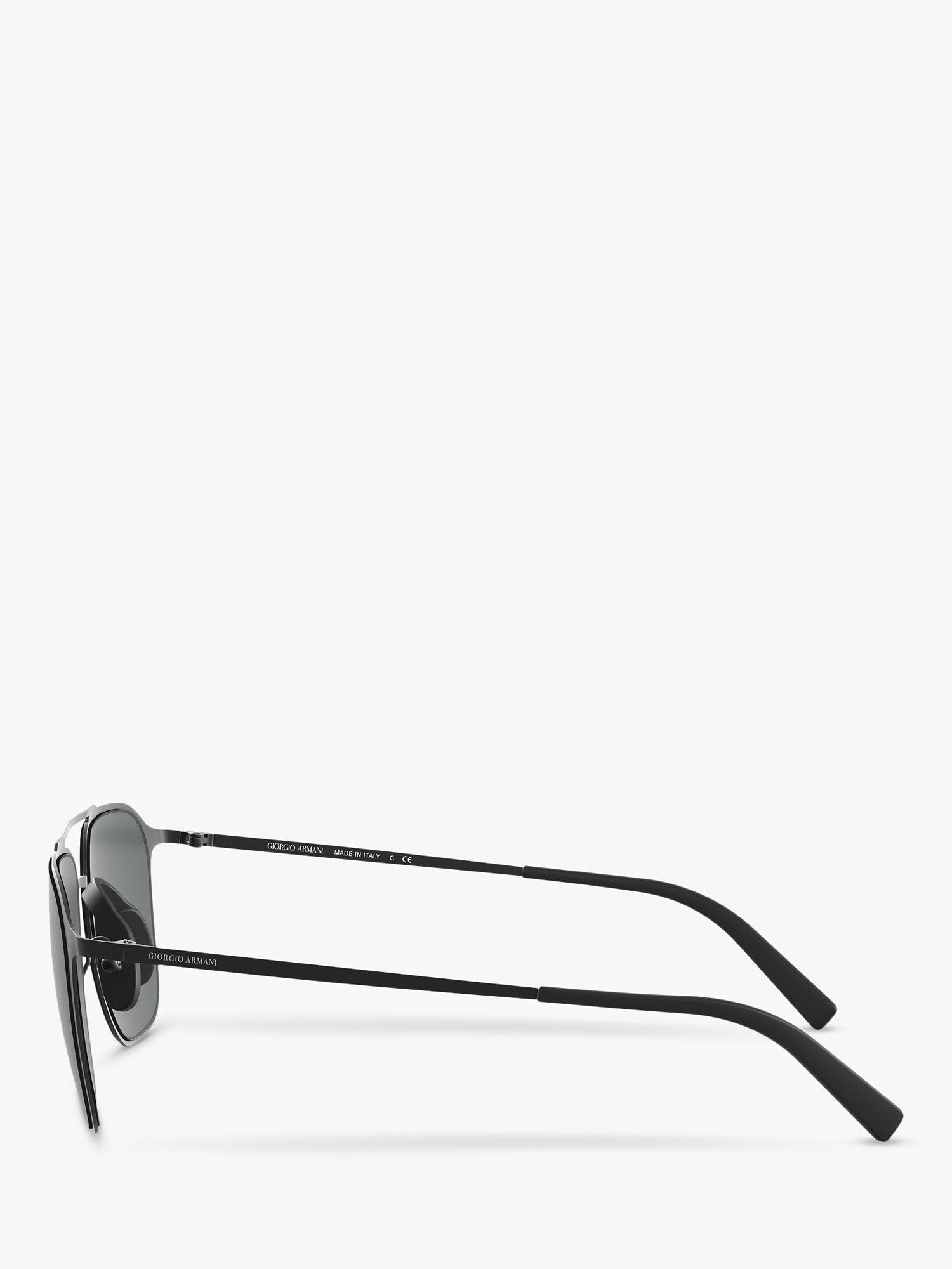 Product image 4 of 11, which shows Giorgio Armani AR6110 Men's Square Sunglasses, Matte Black/Grey