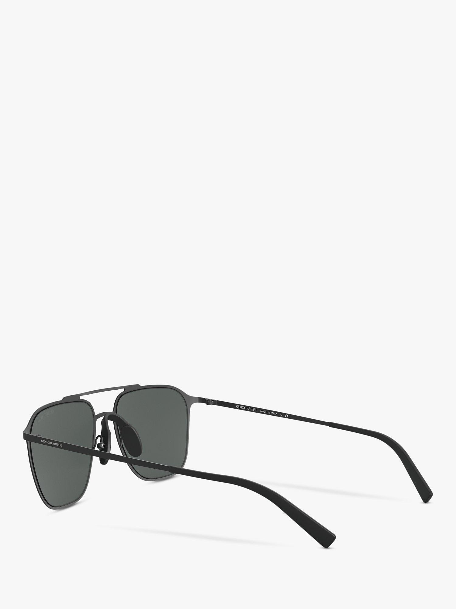 Product image 5 of 11, which shows Giorgio Armani AR6110 Men's Square Sunglasses, Matte Black/Grey