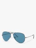 Ray-Ban RB3689 Unisex Polarised Aviator Sunglasses, Gunmetal