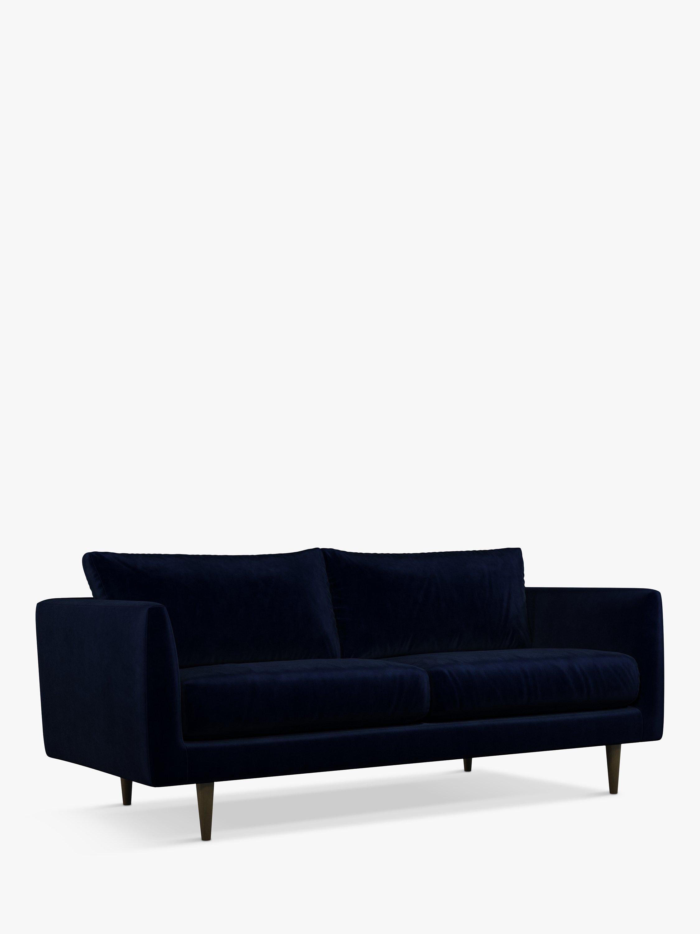 Latimer Range, John Lewis + Swoon Latimer Medium 2 Seater Sofa, Caspian Blue Velvet