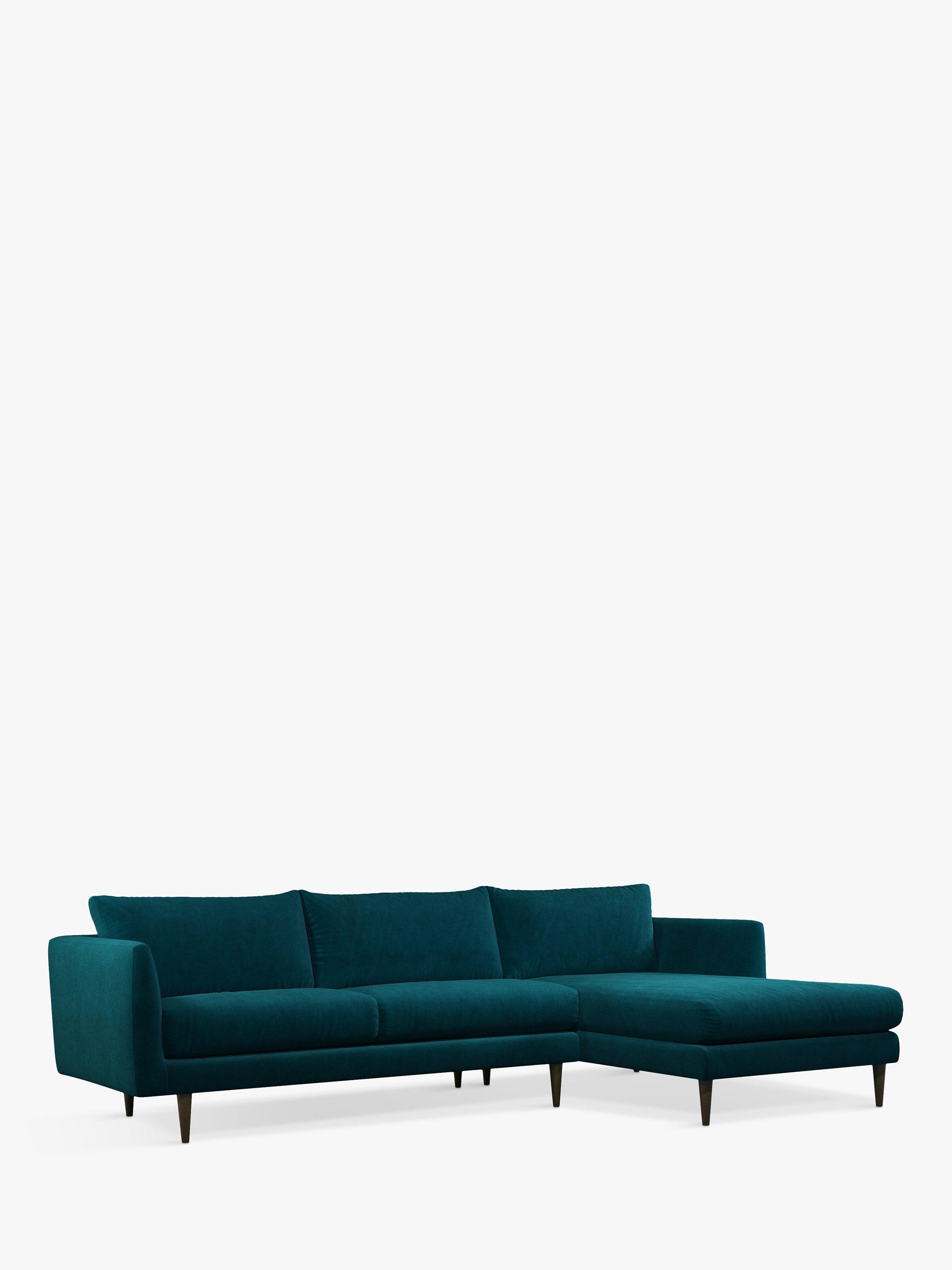 Latimer Range, John Lewis + Swoon Latimer Large 3 Seater Chaise End Sofa, Wildwood Green Velvet