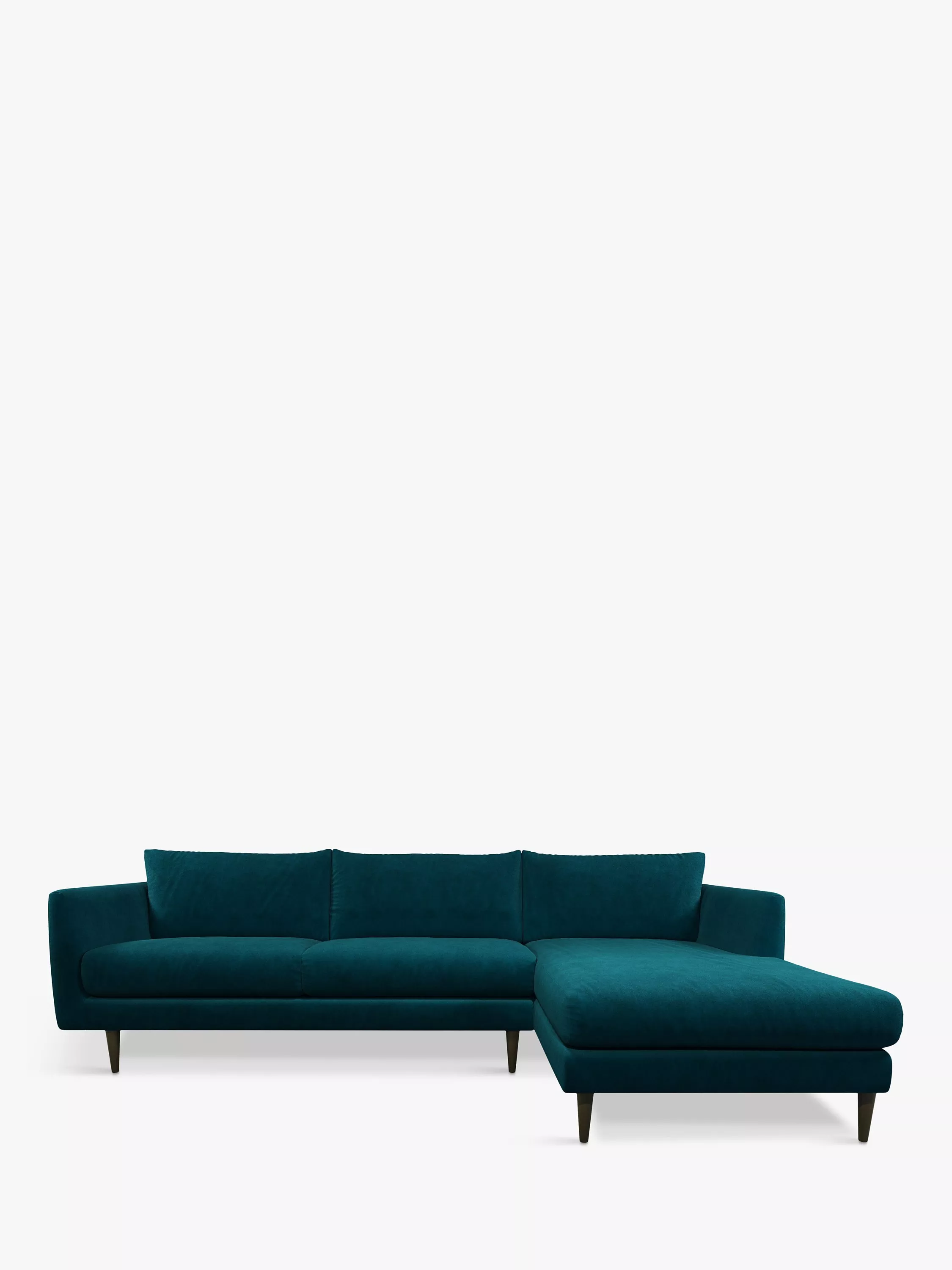 John Lewis Swoon Latimer Large 3 Seater Chaise End Sofa Wildwood Green Velvet