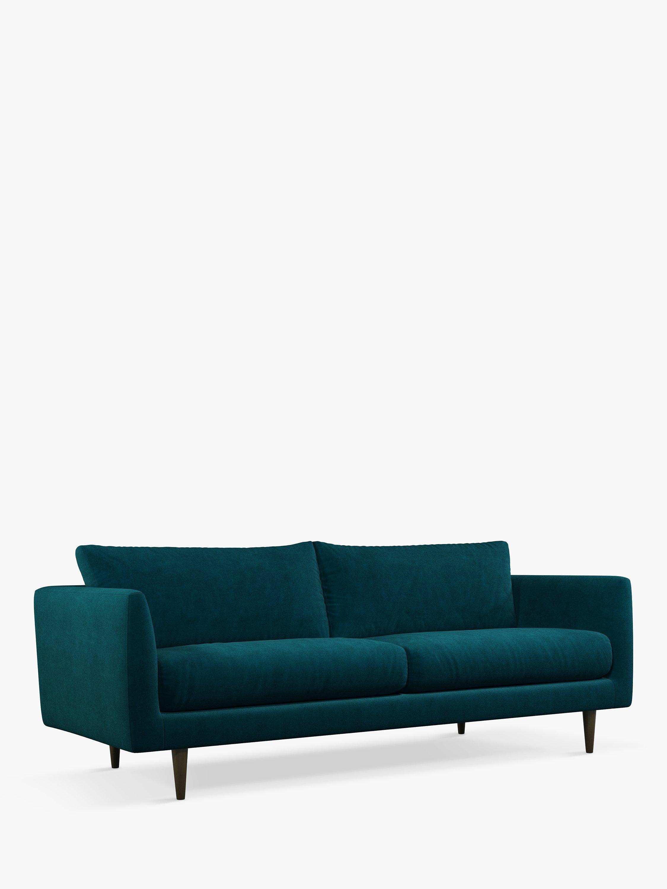 Latimer Range, John Lewis + Swoon Latimer Large 3 Seater Sofa, Wildwood Green Velvet