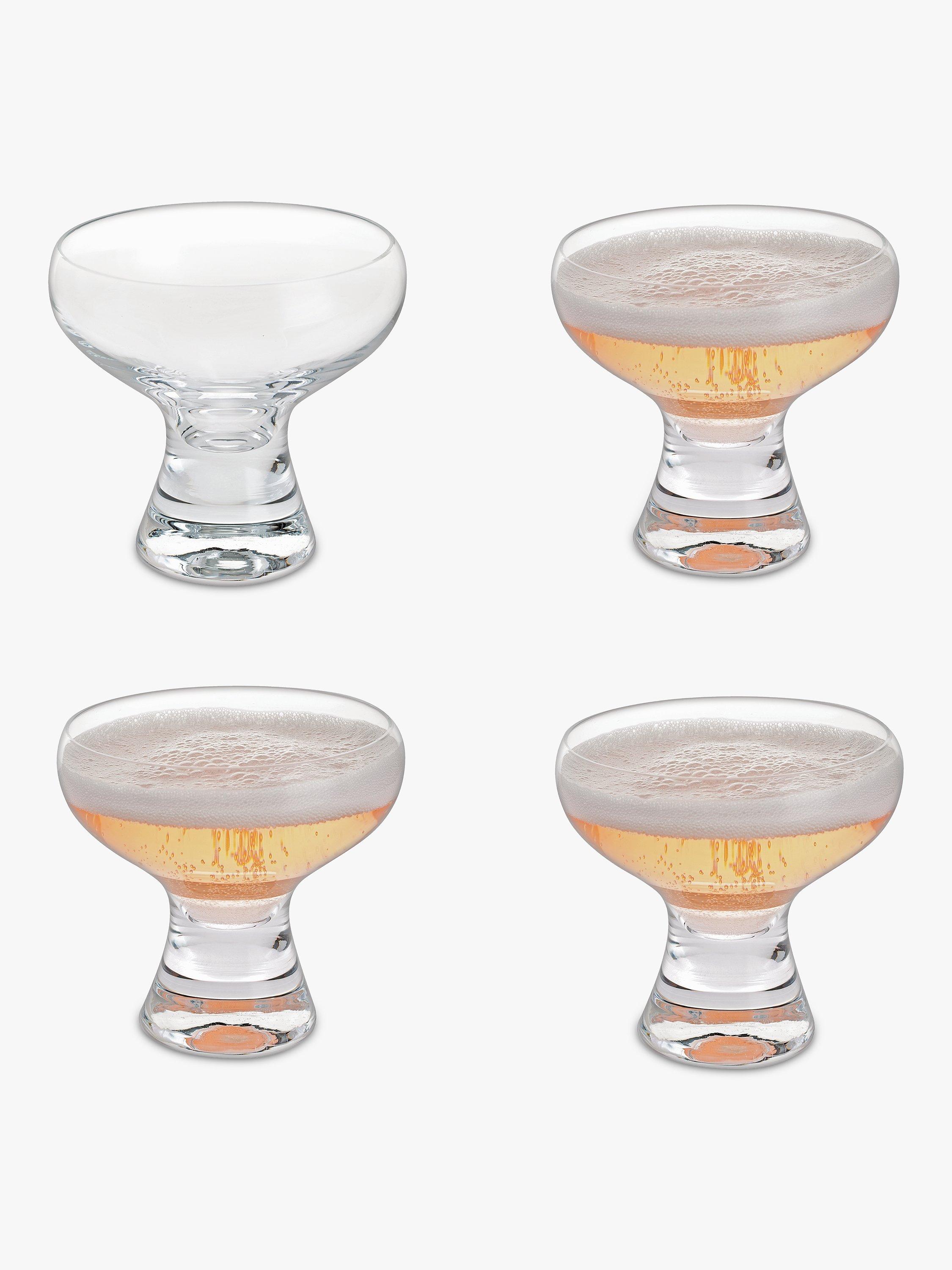 Dartington Crystal Home Bar Coupe Champagne Glasses, 160ml, Set of 4, Clear