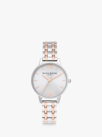 Olivia Burton Women's England Bracelet Strap Watch, Multi/Silver Ob16en01