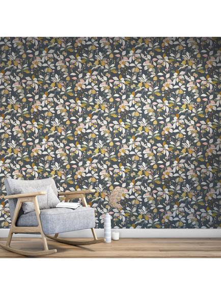 John Lewis Edith Wallpaper - view 2, Graphite