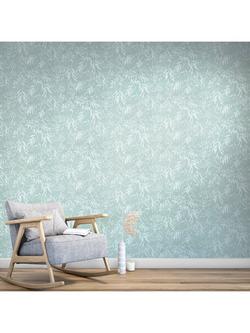 John Lewis Karri Wallpaper, Dusty Green - view 2, Dusty Green