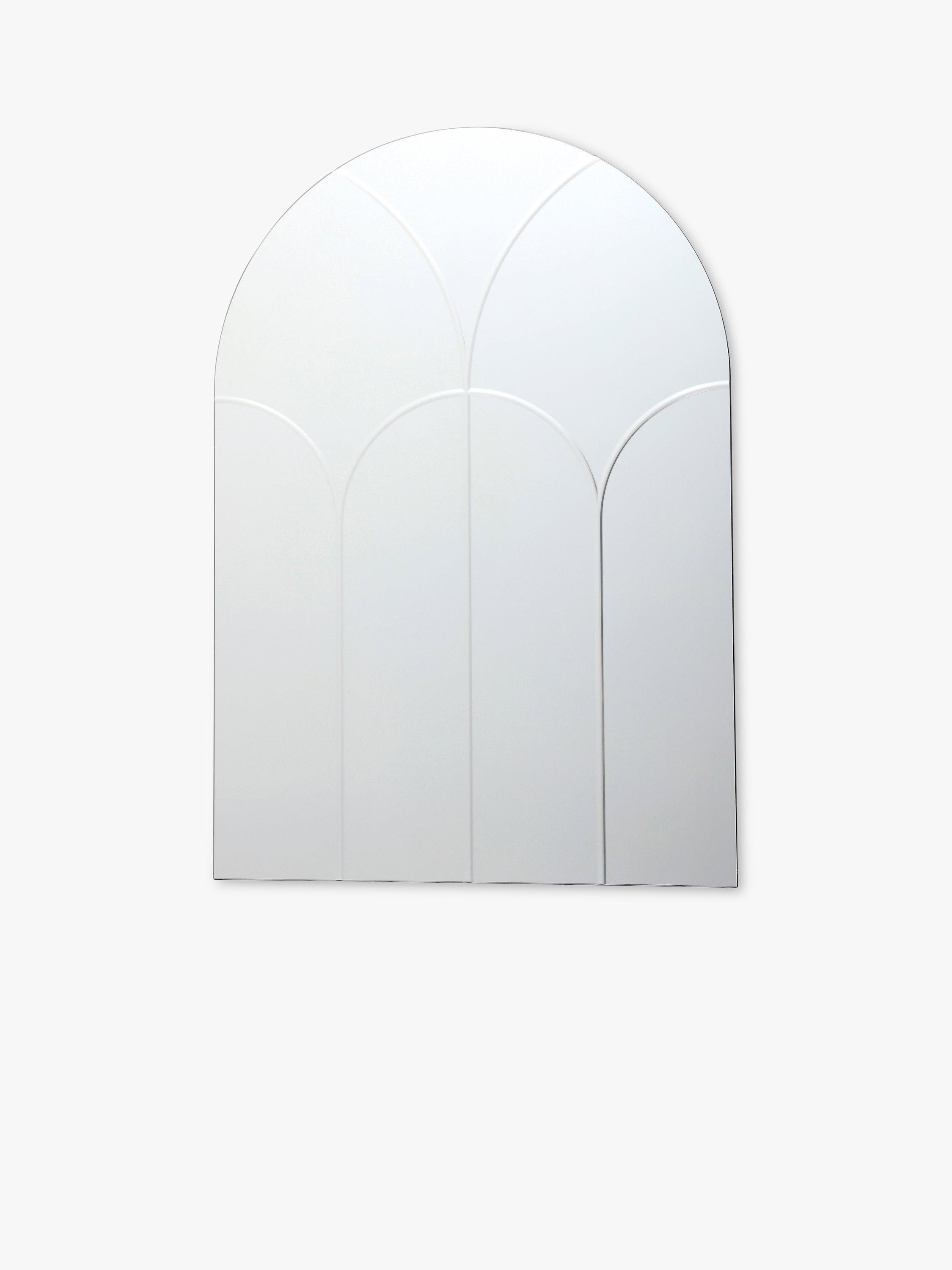 Där Sybil Arched Bevelled Glass Wall Mirror, 100 x 70cm, Clear