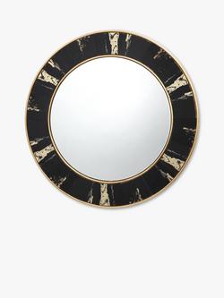 Där Sidone Round Wall Mirror, 80cm, Black/Gold, Black/Gold
