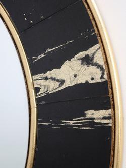 Där Sidone Round Wall Mirror, 80cm, Black/Gold - view 2, Black/Gold