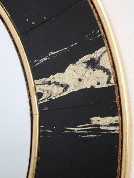 Där Sidone Round Wall Mirror, 80cm, Black/Gold - view 2, Black/Gold