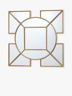 Där Lyshia Decorative Geometric Glass Wall Mirror, 60 x 60cm, Gold, Gold