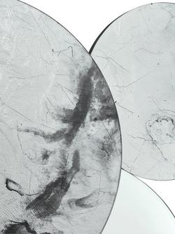 Där Meco Decorative Marble-Effect Circles Wall Mirror, 70 x 120cm, Grey - view 2, Grey