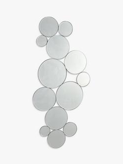 Där Digby Decorative Circles Glass Wall Mirror, 97 x 45cm, Clear, Clear
