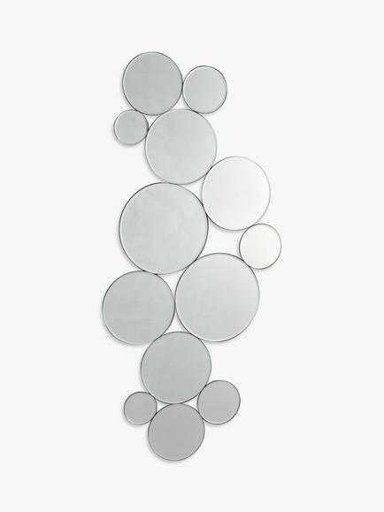 Där Digby Decorative Circles Glass Wall Mirror, 97 x 45cm, Clear, Clear