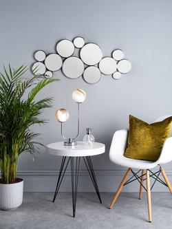 Där Digby Decorative Circles Glass Wall Mirror, 97 x 45cm, Clear - view 2, Clear