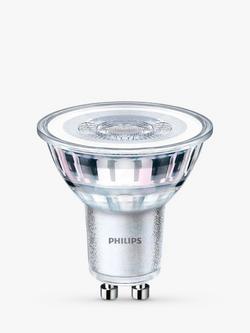 Philips 4.6W GU10 LED Non Dimmable Spotlight Bulb, Warm White, Set of 3, White