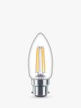 Philips 4.3W B22 BC LED Candle Bulb, Clear