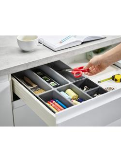 Joseph Joseph Blox 7 Piece Drawer Organiser Set, Grey - view 2, Grey