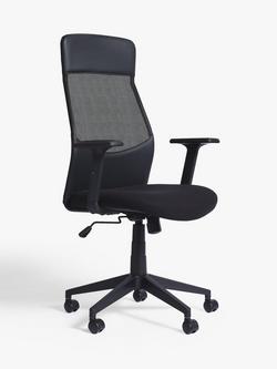 John Lewis Inset Office Chair, Black, Black