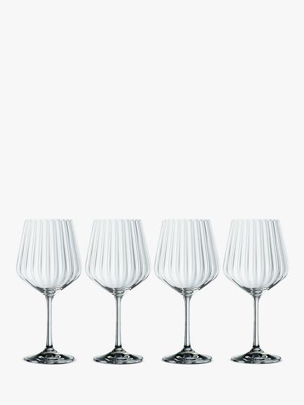 Nachtmann Noblesse Cut Crystal Glass Gin & Tonic Glasses, Set of 4, 640ml, Clear, Clear