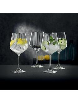 Nachtmann Noblesse Cut Crystal Glass Gin & Tonic Glasses, Set of 4, 640ml, Clear - view 2, Clear