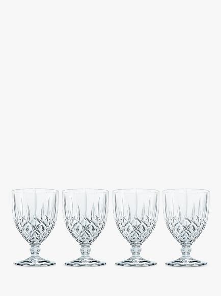 Nachtmann Noblesse Cut Crystal Glass Wine Goblet, Set of 4, 350ml, Clear, Clear