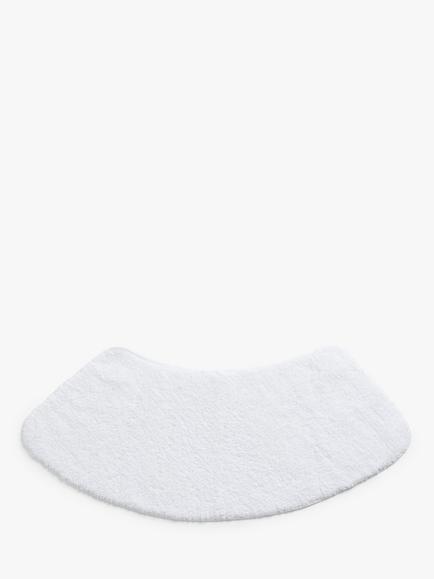 John Lewis Micro-Fresh Deep Pile Curve Bath Mat, White