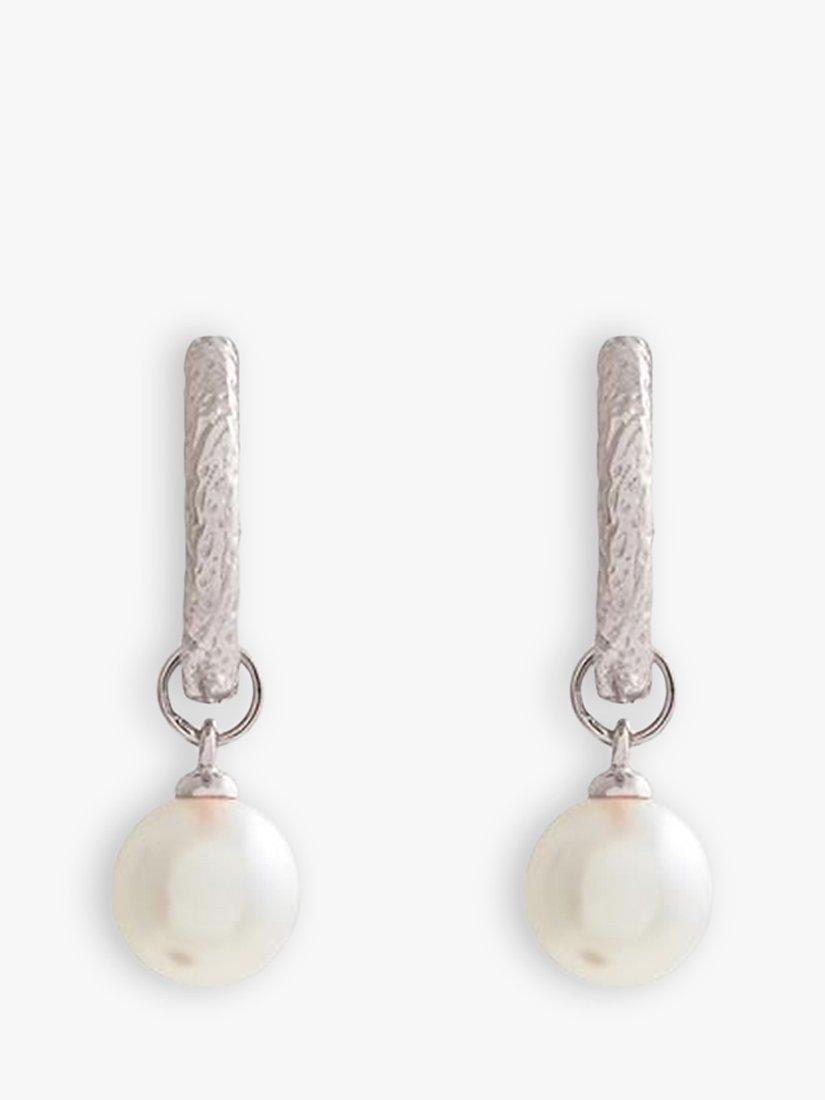 Olivia Burton Faux Pearl Textured Huggie Hoop Earrings
