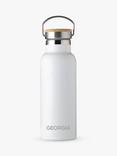 Treat Republic Personalised Stainless Steel & Bamboo Drinks Bottle, 500ml, Black, White