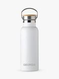 Treat Republic Personalised Stainless Steel & Bamboo Drinks Bottle, 500ml, Black, White