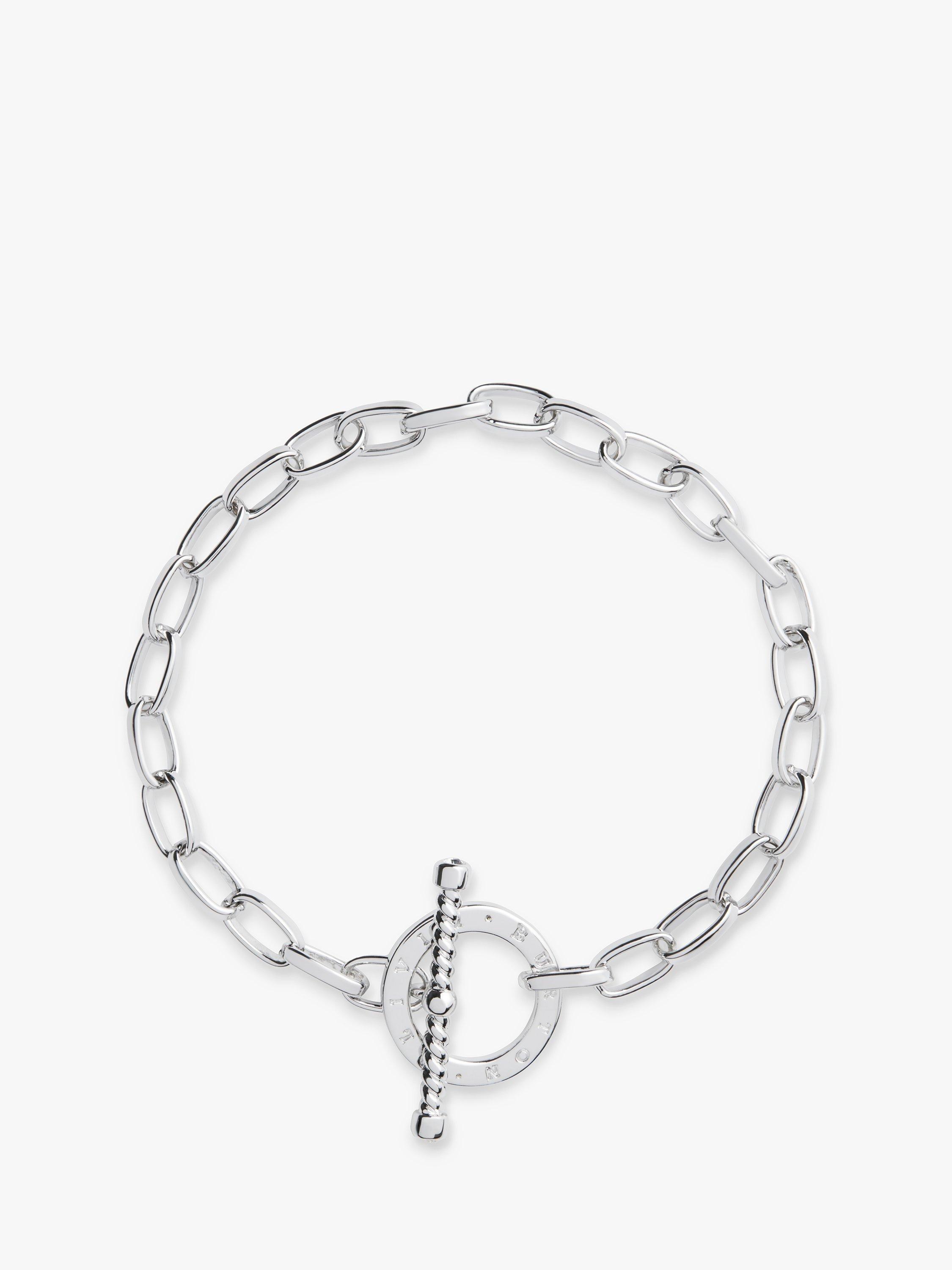 Olivia Burton Bejewelled T-Bar Bracelet, Silver OBJCOB22