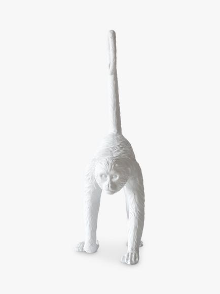 John Lewis Curious Monkey Garden Sculpture, H25cm, White
