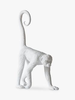 John Lewis Curious Monkey Garden Sculpture, H25cm - view 2, White