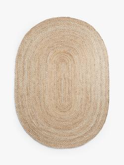 John Lewis Skye Jute Rug, Natural, Oval, L240 x W170cm, Natural