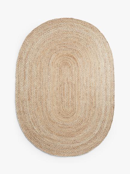 John Lewis Skye Jute Rug, Natural, Oval, L240 x W170cm, Natural