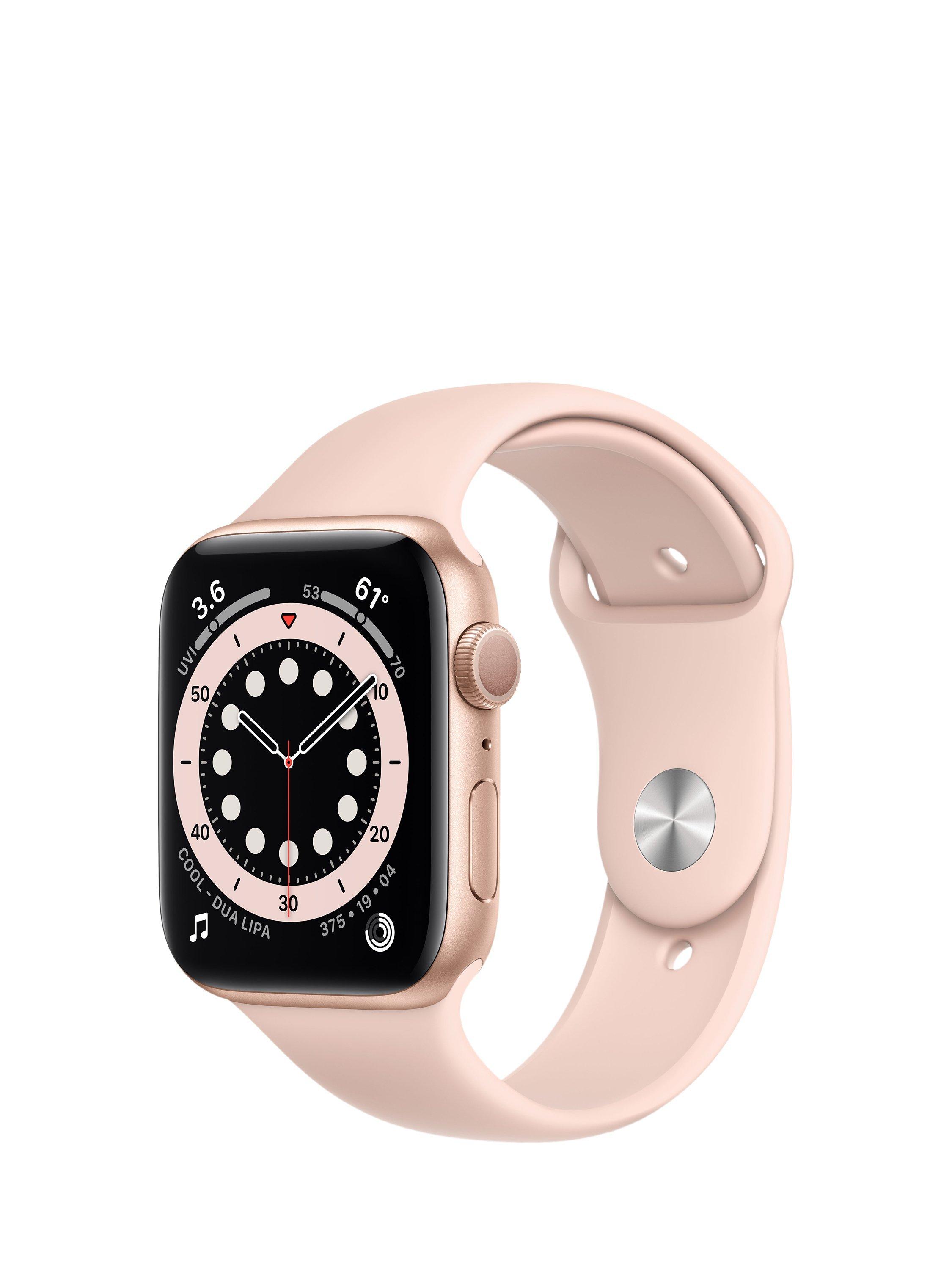 Apple Watch Series 6 GPS, 40mm Gold Aluminium Case with Pink Sand Sport Band - Regular