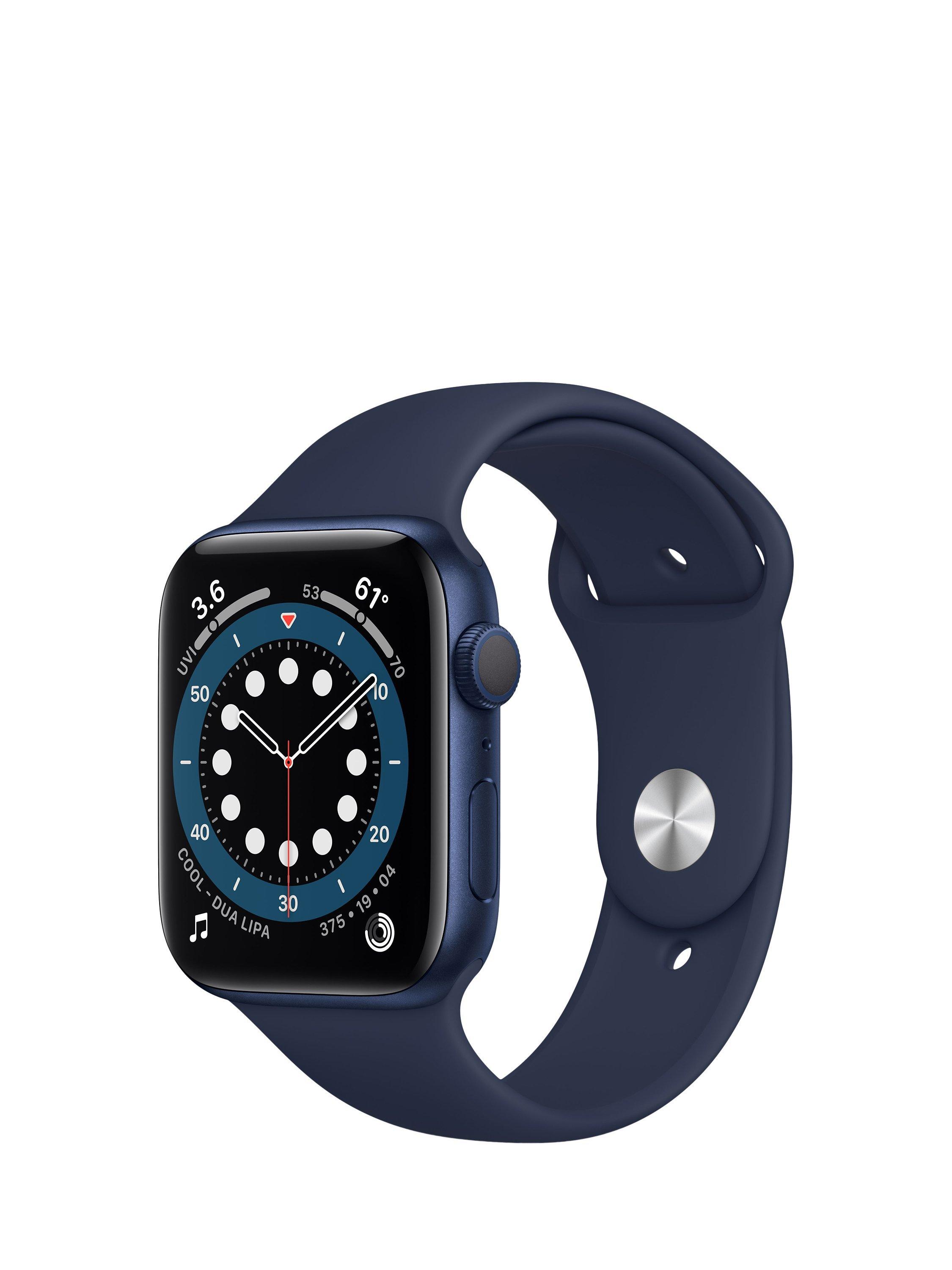 Apple Watch Series 6 GPS, 40mm Blue Aluminium Case with Deep Navy Sport Band - Regular