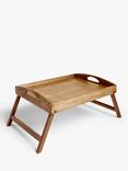 John Lewis Oak Wood Folding Bed Tray, 65cm, Natural