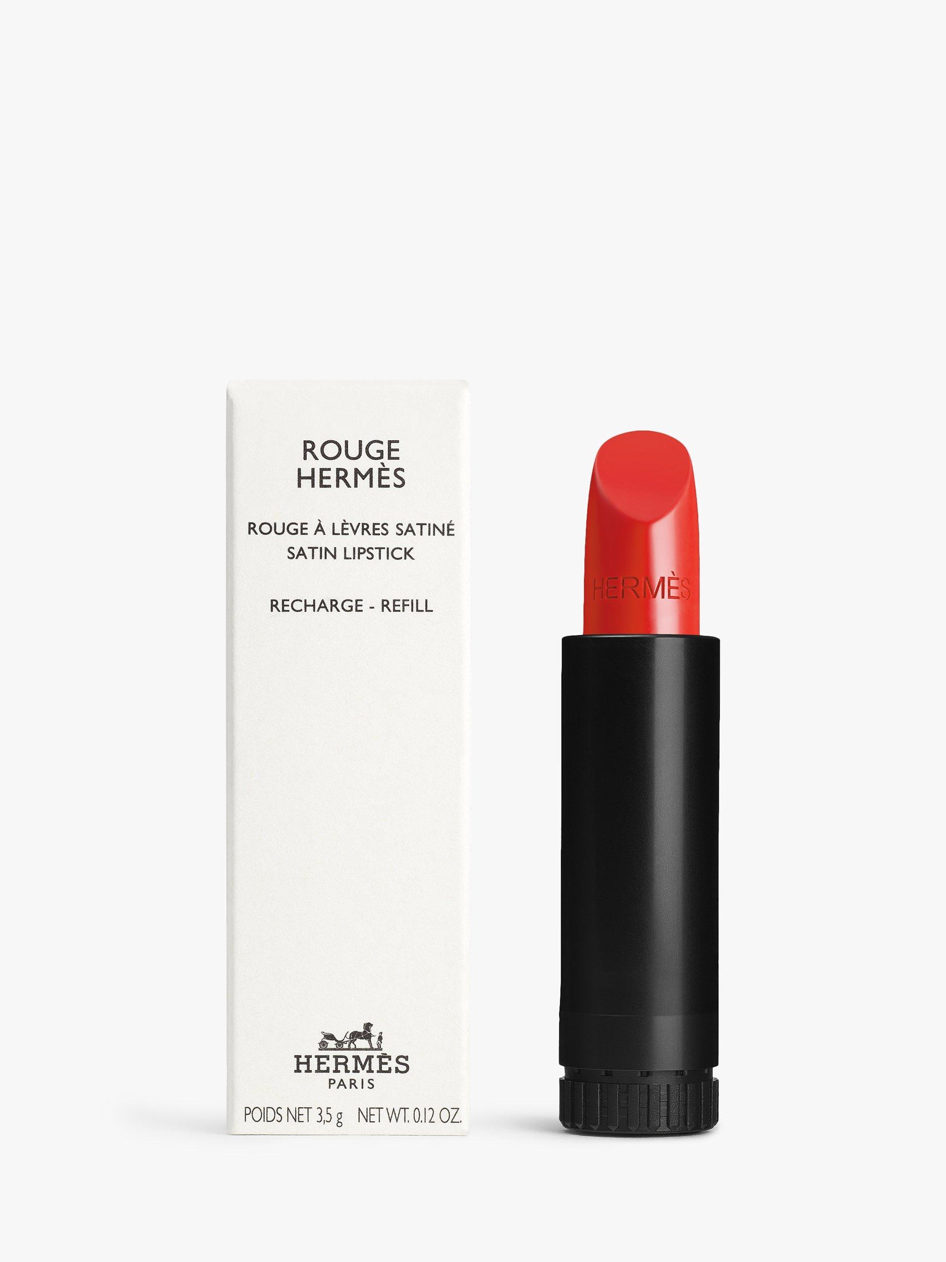 Product image 1 of 10, which shows Hermès Rouge Hermès Satin Lipstick Refill, 75 Rouge Amazone