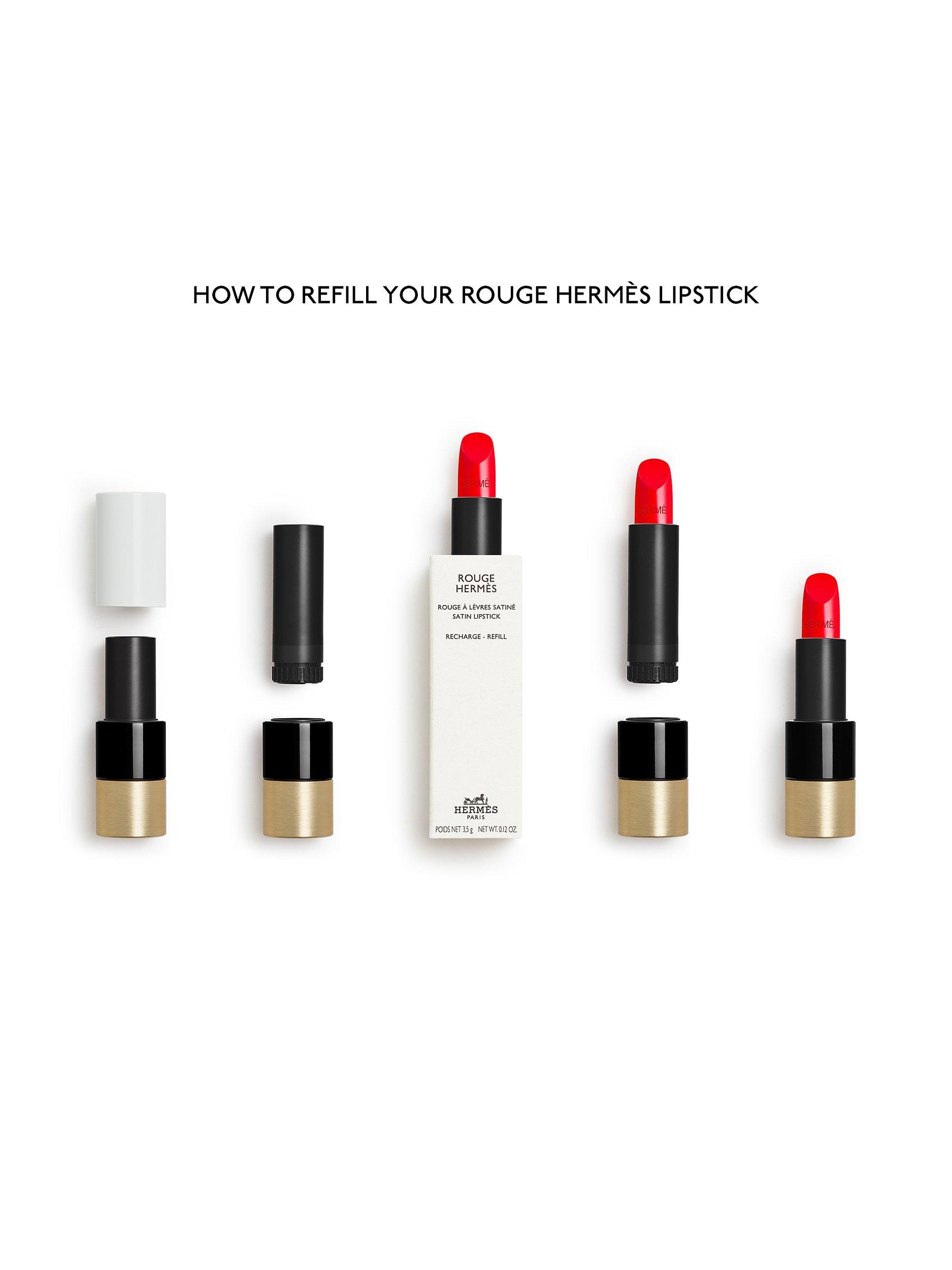 Product image 5 of 10, which shows Hermès Rouge Hermès Satin Lipstick Refill, 75 Rouge Amazone