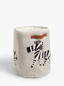 John Lewis Zebra Knitted Storage Basket, Natural, Natural