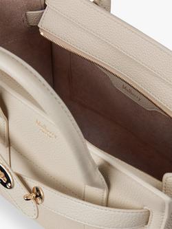 Mulberry Mini Bayswater Zipped Classic Grain Leather Tote Bag - view 2, Chalk