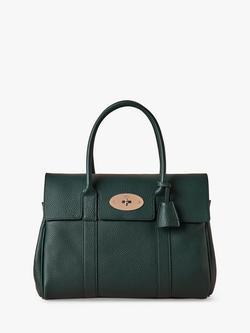 Mulberry Bayswater Heavy Grain Leather Tote Bag, Mulberry Green